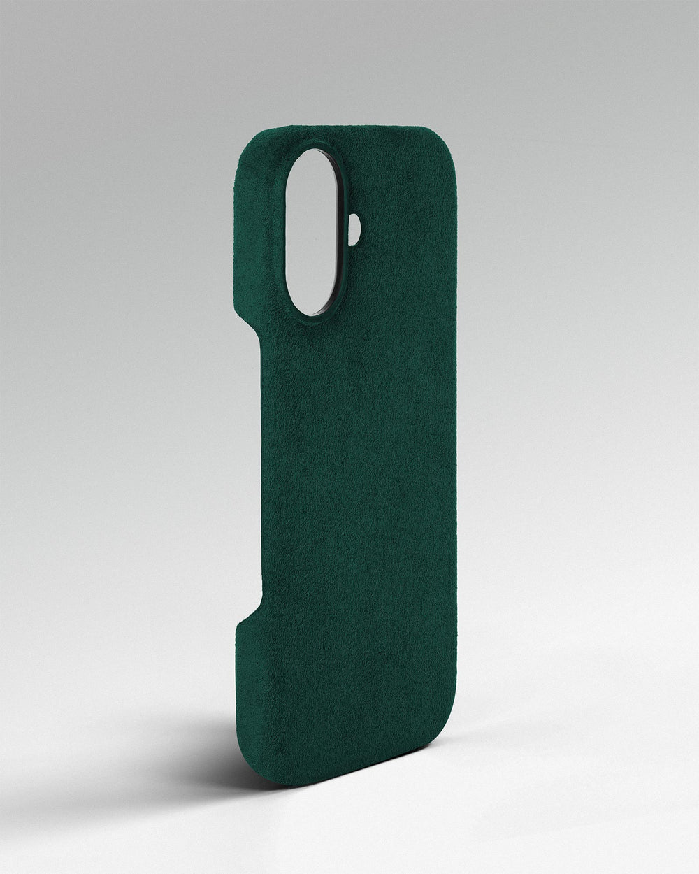 Green Alcantara case for iPhone 17