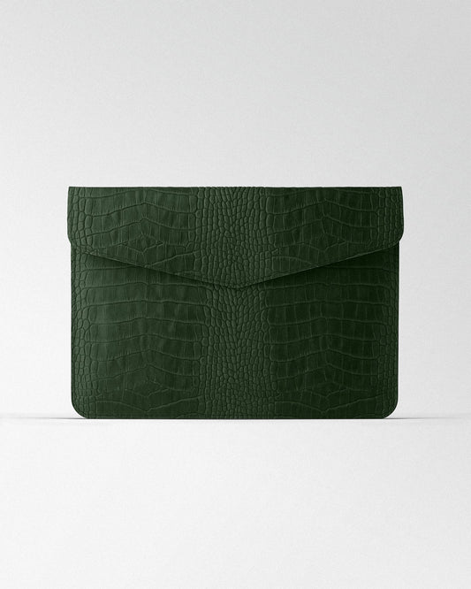 Чохол Magnetic Envelope  із зеленого тиснення під крокодила для MacBook