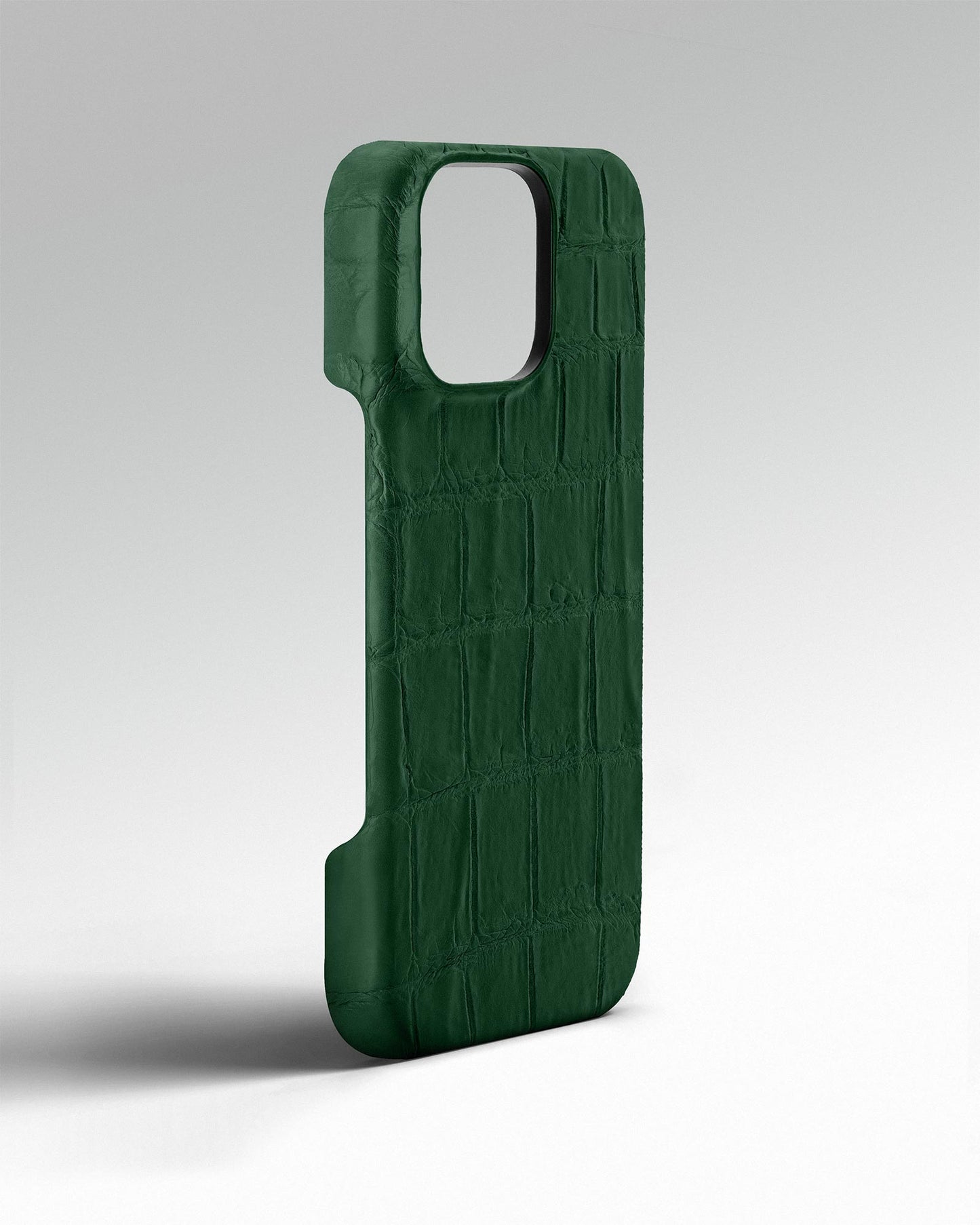 Темно-зелений чохол обтягнутий шкірою крокодила для iPhone 16 Pro Max
