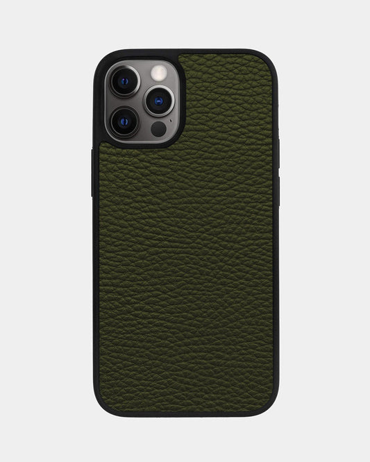 Чохол із зеленої телячої шкіри флотар для iPhone 12 Pro Max