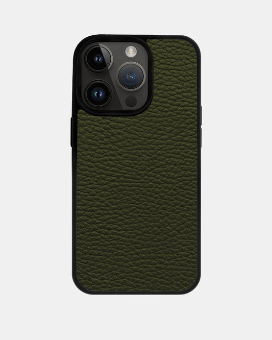 Чохол із зеленої телячої шкіри флотар для iPhone 14 Pro Max