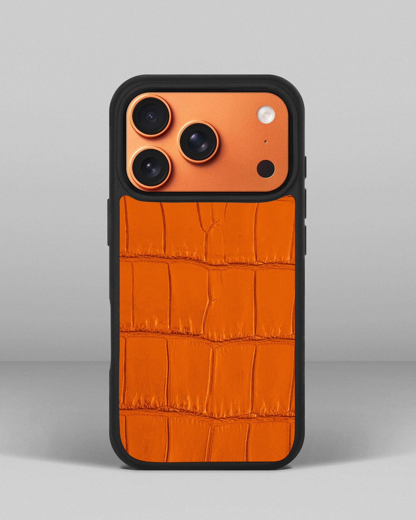 Dark brown crocodile leather case for iPhone 17 Pro