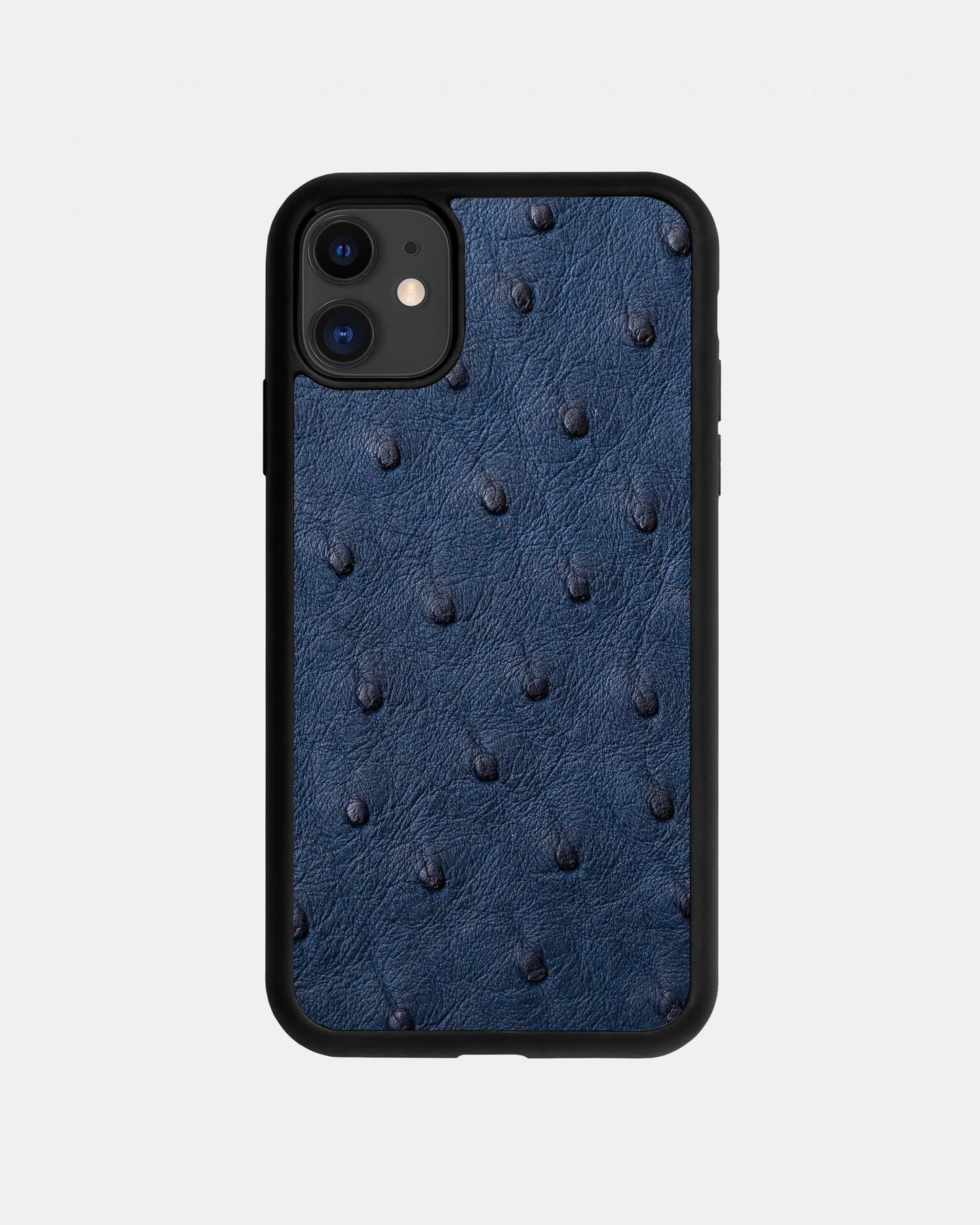 Чохол із темно-синьої шкіри страуса для iPhone 11