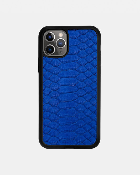 Чохол із синьої шкіри пітона з широкими лусочками для iPhone 11 Pro
