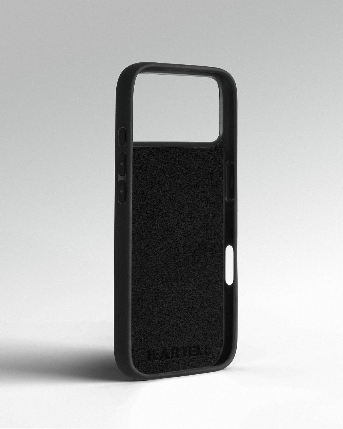 Внутрішня сторона чохла KARTELL для iPhone 17 Pro — підкладка з алькантари