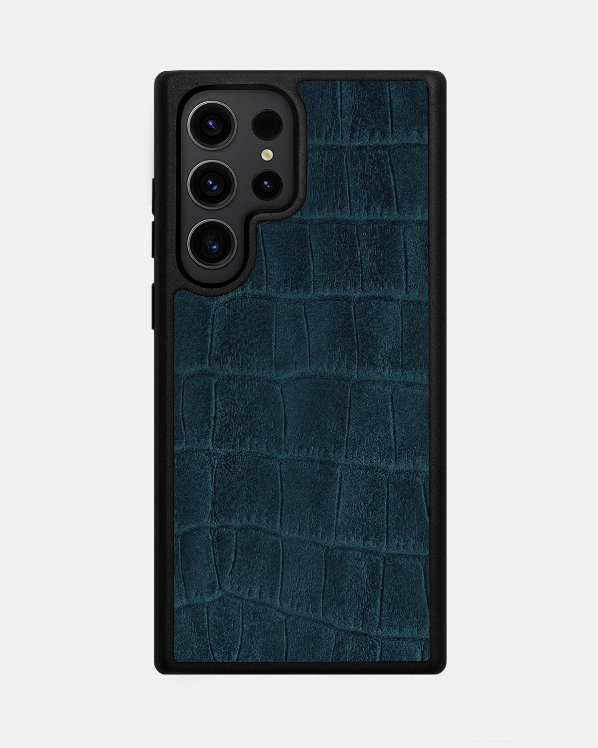 Чохол із темно-синього тиснення під крокодила на телячій шкірі для Samsung S23 Ultra