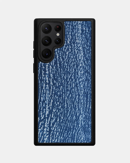 Чохол із синьої шкіри акули для Samsung S22 Ultra