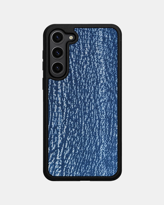 Чохол із синьої шкіри акули для Samsung S23 Plus