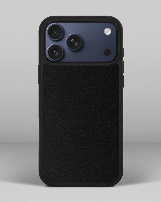 Black calfskin case for iPhone 17 Pro Max